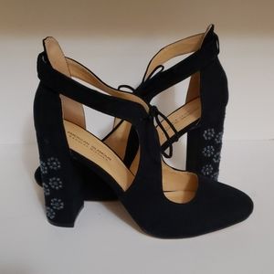 Badgley Mischka Abigail Heel Navy Blue Suede